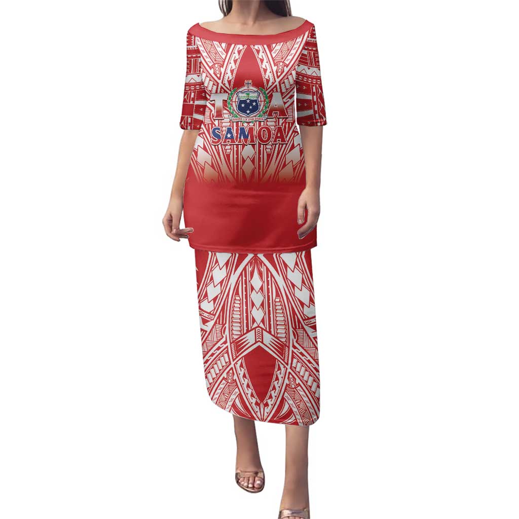 Toa Samoa Rugby Custom Family Matching Puletasi and Hawaiian Shirt Samoa mo Samoa Polynesian Pacific Red - Polynesian Pride