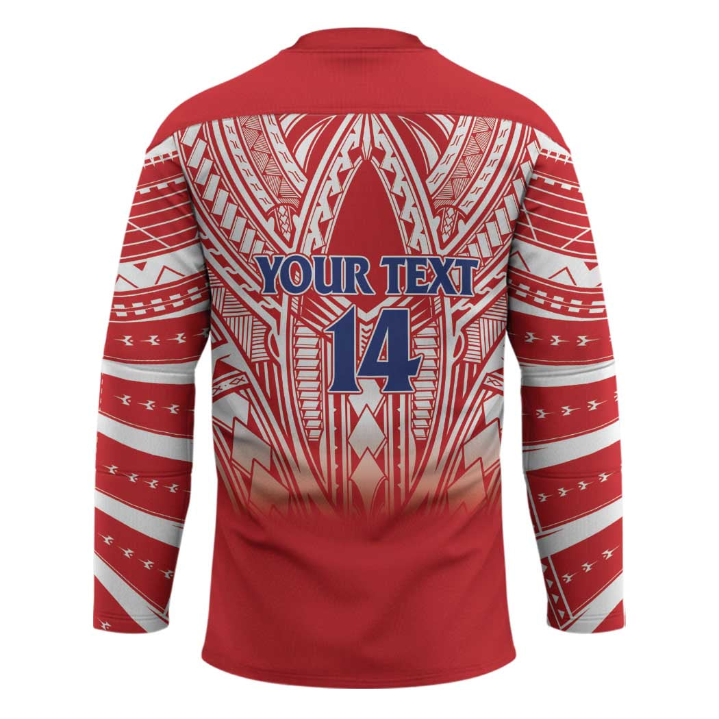 Toa Samoa Rugby Custom Hockey Jersey Samoa mo Samoa Polynesian Pacific Red - Polynesian Pride