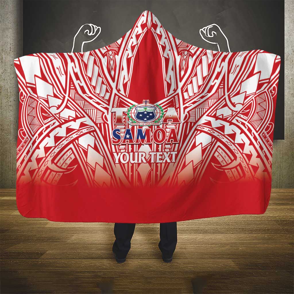 Toa Samoa Rugby Custom Hooded Blanket Samoa mo Samoa Polynesian Pacific Red - Polynesian Pride