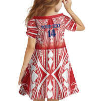 Toa Samoa Rugby Custom Kid Short Sleeve Dress Samoa mo Samoa Polynesian Pacific Red - Polynesian Pride