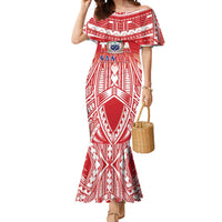 Toa Samoa Rugby Custom Mermaid Dress Samoa mo Samoa Polynesian Pacific Red - Polynesian Pride