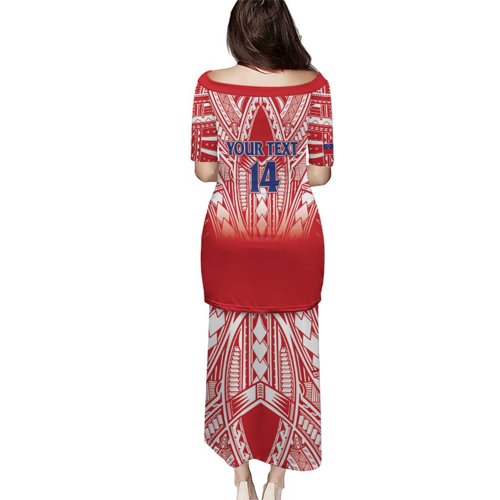 Toa Samoa Rugby Custom Puletasi Samoa mo Samoa Polynesian Pacific Red - Polynesian Pride