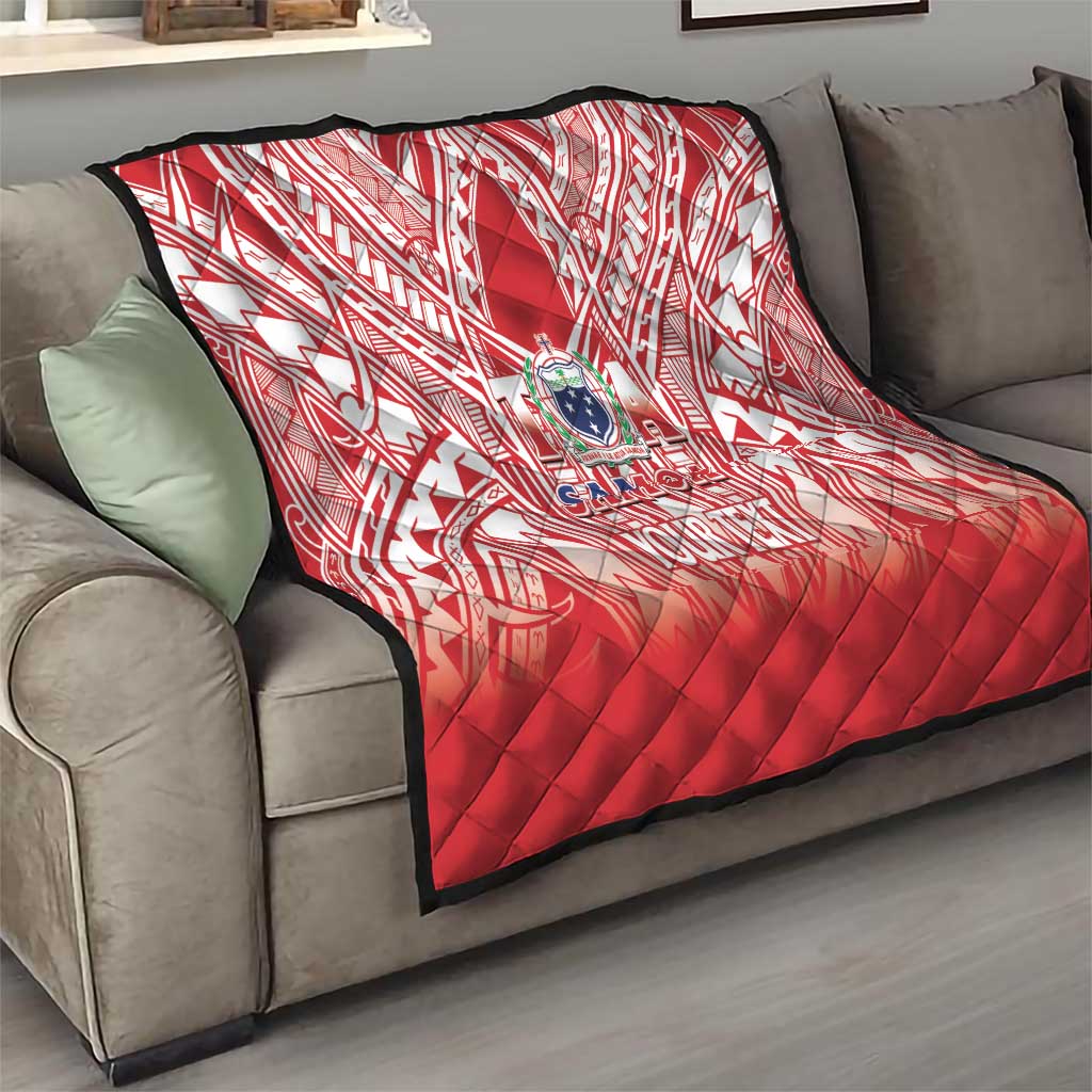 Toa Samoa Rugby Custom Quilt Samoa mo Samoa Polynesian Pacific Red - Polynesian Pride