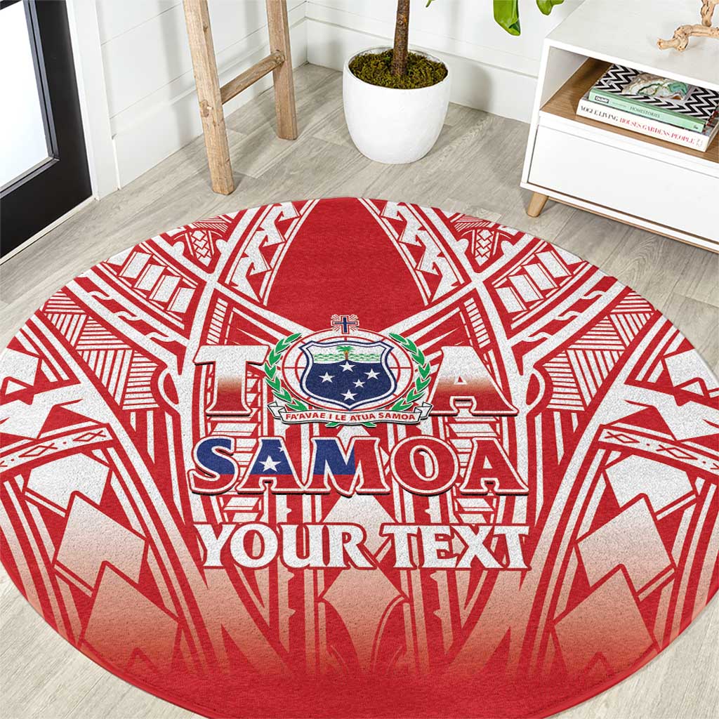 Toa Samoa Rugby Custom Round Carpet Samoa mo Samoa Polynesian Pacific Red - Polynesian Pride