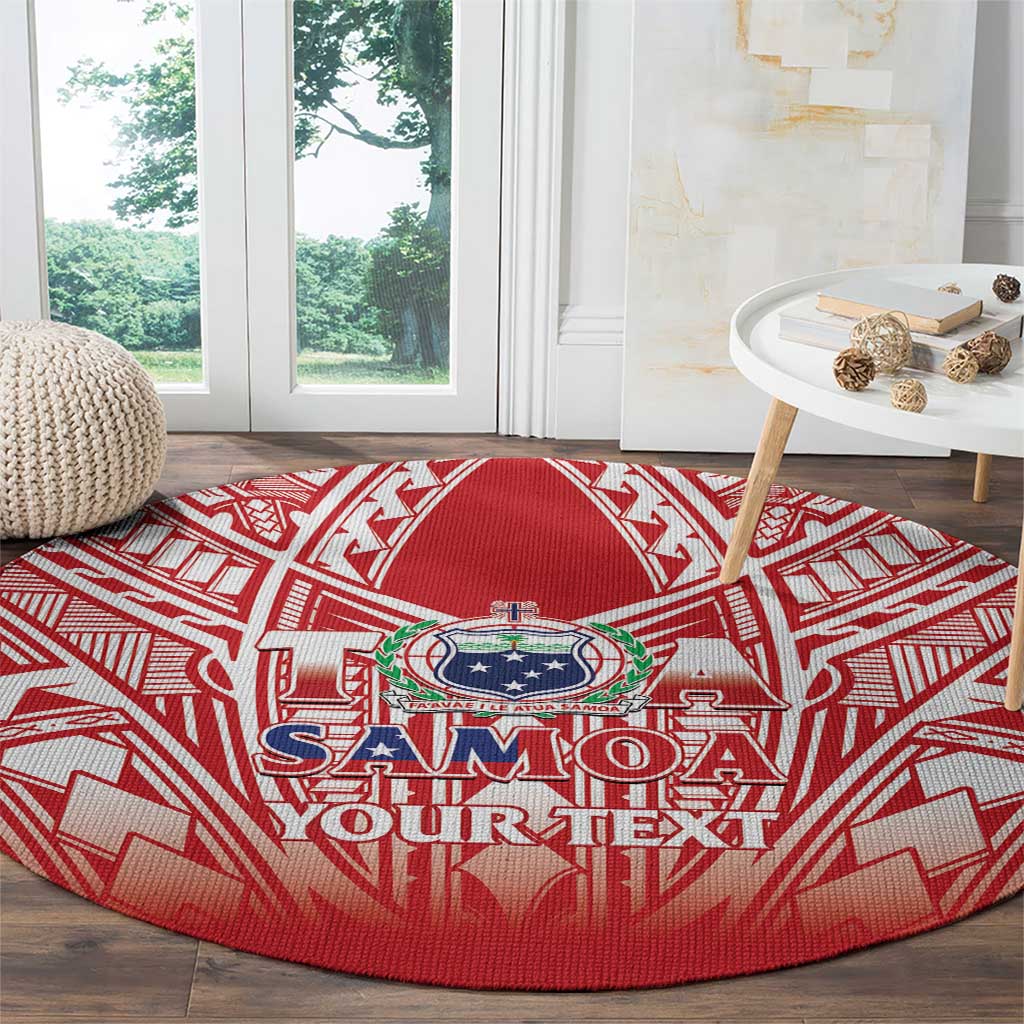 Toa Samoa Rugby Custom Round Carpet Samoa mo Samoa Polynesian Pacific Red - Polynesian Pride