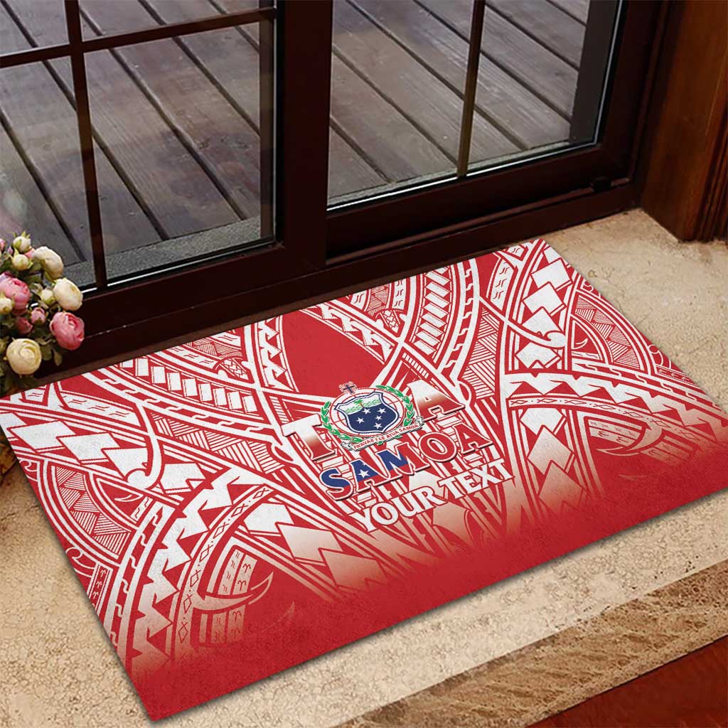 Toa Samoa Rugby Custom Rubber Doormat Samoa mo Samoa Polynesian Pacific Red - Polynesian Pride