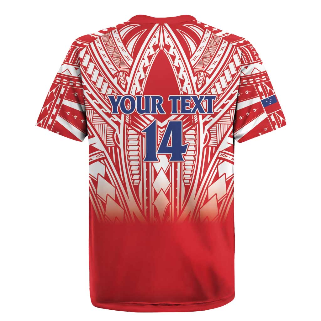 Toa Samoa Rugby Custom Rugby Jersey Samoa mo Samoa Polynesian Pacific Red - Polynesian Pride