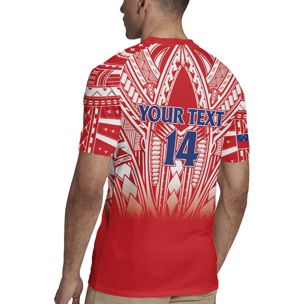 Toa Samoa Rugby Custom Rugby Jersey Samoa mo Samoa Polynesian Pacific Red - Polynesian Pride