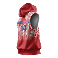 Toa Samoa Rugby Custom Sleeveless Hoodie Samoa mo Samoa Polynesian Pacific Red - Polynesian Pride
