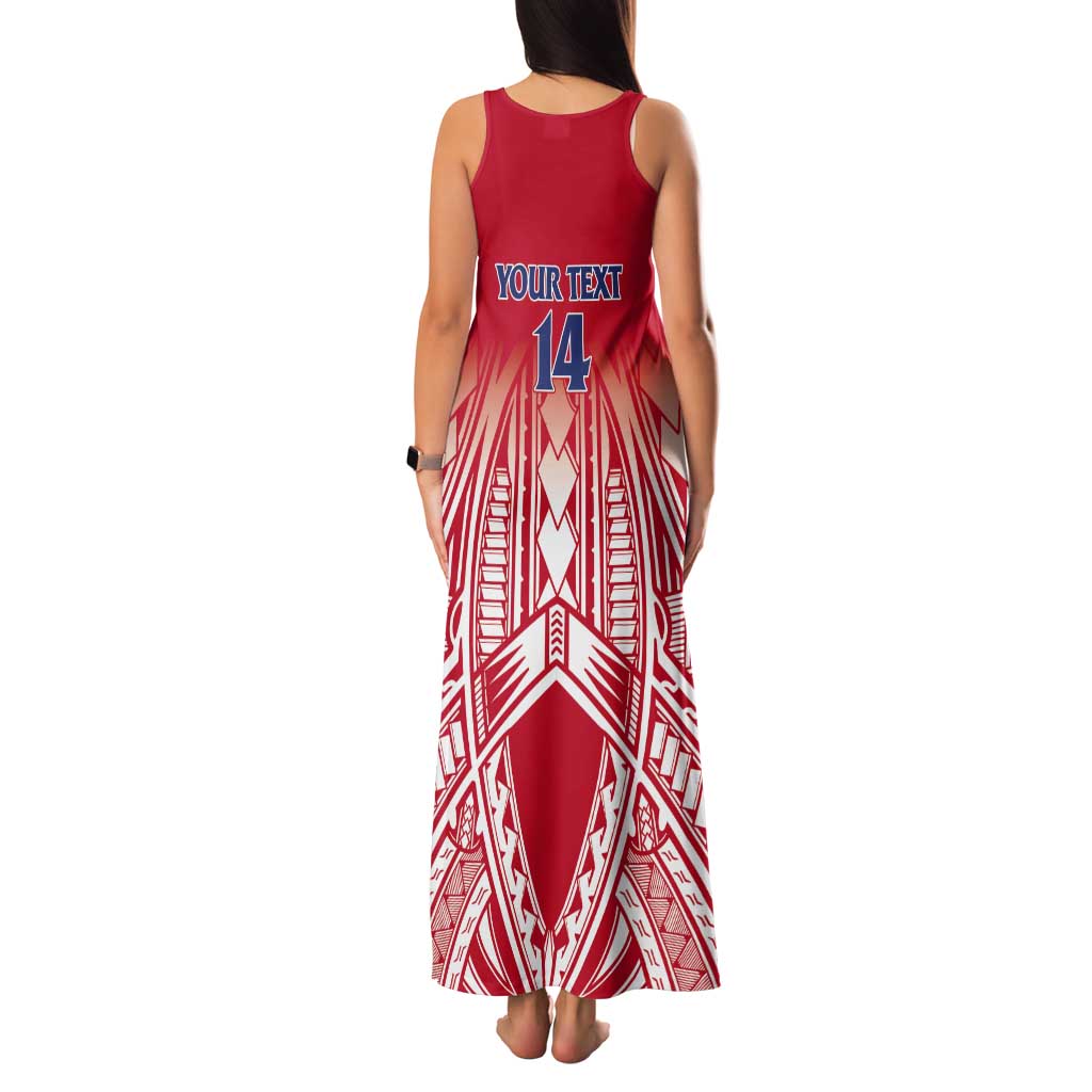 Toa Samoa Rugby Custom Tank Maxi Dress Samoa mo Samoa Polynesian Pacific Red - Polynesian Pride