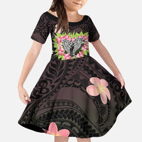 Polynesia Valentine's Day Family Matching Tank Maxi Dress and Hawaiian Shirt Hammerhead Shark Plumeria With Polynesian Pattern