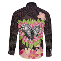 Polynesia Valentine's Day Family Matching Tank Maxi Dress and Hawaiian Shirt Hammerhead Shark Plumeria With Polynesian Pattern