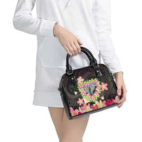 Polynesia Valentine's Day Shoulder Handbag Hammerhead Shark Plumeria With Polynesian Pattern
