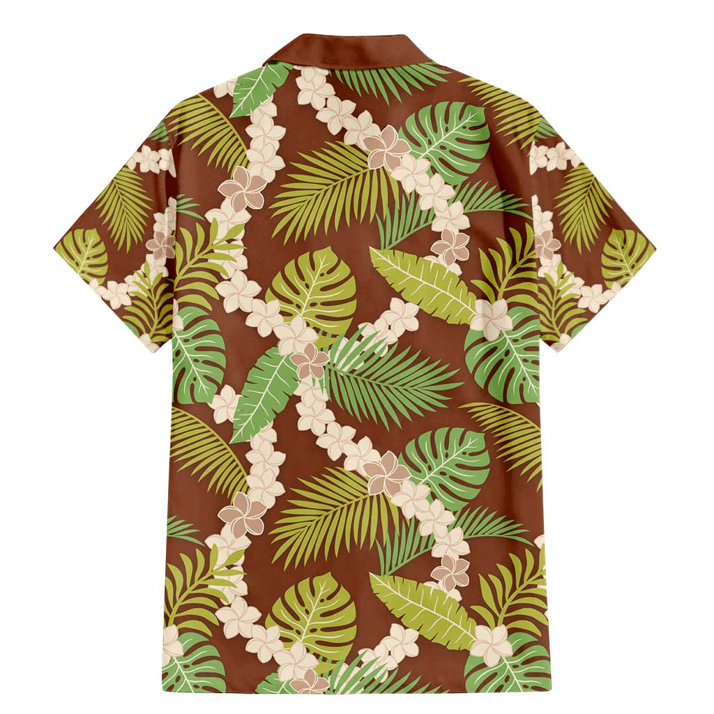 Brown Hawaii Plumeria Lei With Tropical Leaves Family Matching Mermaid Dress and Hawaiian Shirt LT14 - Polynesian Pride