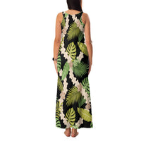 Black Hawaii Plumeria Lei With Tropical Leaves Family Matching Tank Maxi Dress and Hawaiian Shirt LT14 - Polynesian Pride