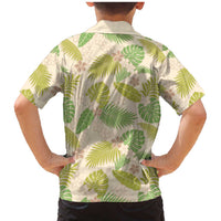 Beige Hawaii Plumeria Lei With Tropical Leaves Family Matching Mermaid Dress and Hawaiian Shirt LT14 - Polynesian Pride