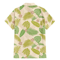 Beige Hawaii Plumeria Lei With Tropical Leaves Family Matching Mermaid Dress and Hawaiian Shirt LT14 - Polynesian Pride