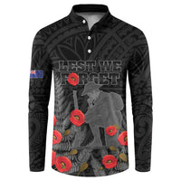 Personalised New Zealand ANZAC Day Button Sweatshirt Lest We Forget Soldier Memorial