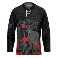 Personalised New Zealand ANZAC Day Hockey Jersey Lest We Forget Soldier Memorial