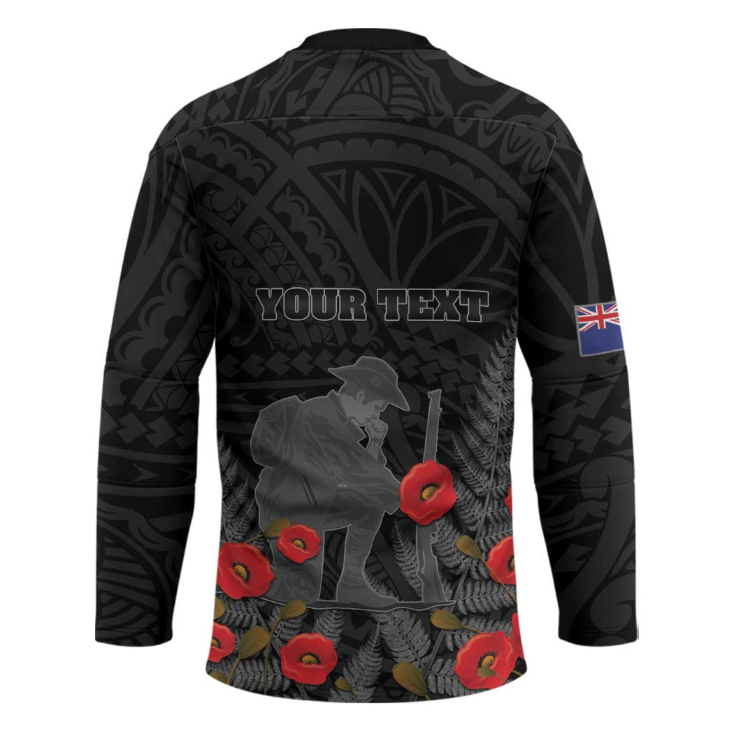 Personalised New Zealand ANZAC Day Hockey Jersey Lest We Forget Soldier Memorial