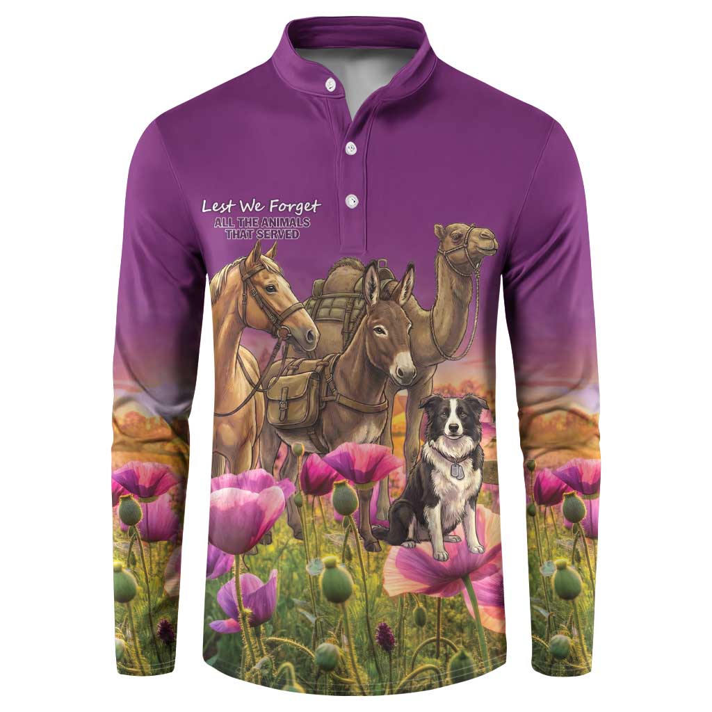 ANZAC Day Button Sweatshirt Lest We Forget The Animals Of War