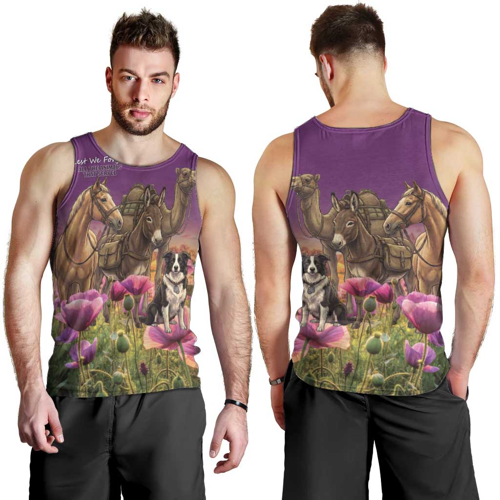 ANZAC Day Men Tank Top Lest We Forget The Animals Of War