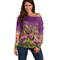 ANZAC Day Off Shoulder Sweater Lest We Forget The Animals Of War