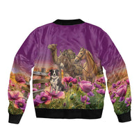 ANZAC Day Sleeve Zip Bomber Jacket Lest We Forget The Animals Of War LT15 - Polynesian Pride