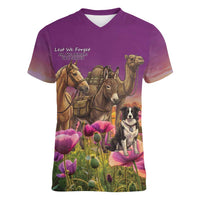 ANZAC Day Women V-Neck T-Shirt Lest We Forget The Animals Of War