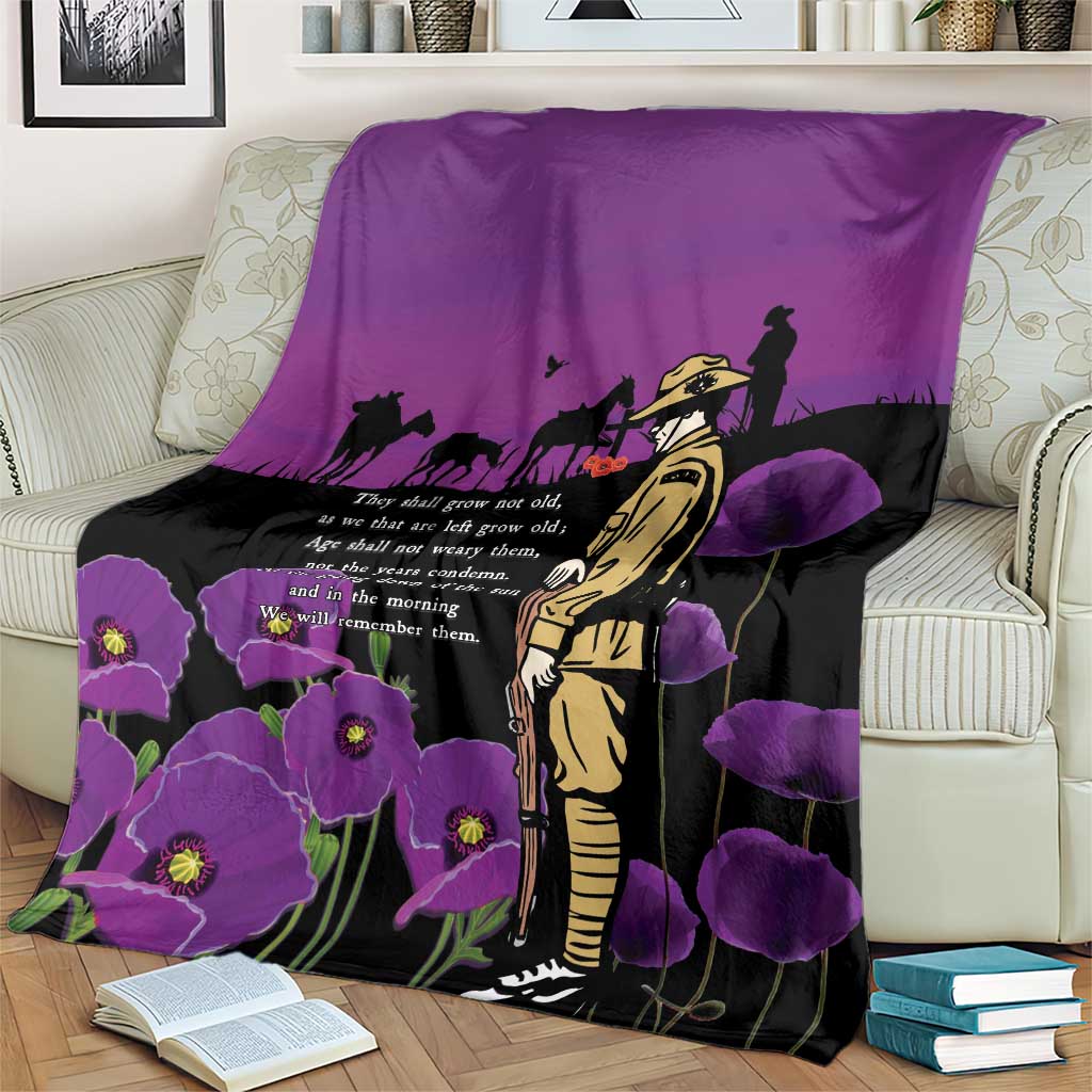 ANZAC Soldier and War Animals Blanket We Will Remember Them