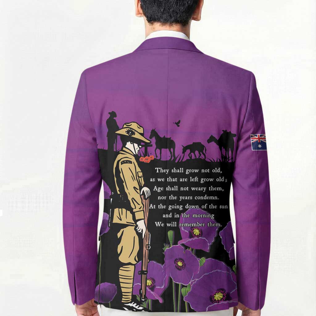 ANZAC Soldier and War Animals Blazer We Will Remember Them