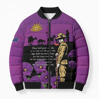 ANZAC Soldier and War Animals Bomber Puffer Jacket We Will Remember Them