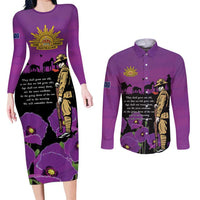 ANZAC Soldier and War Animals Couples Matching Long Sleeve Bodycon Dress and Long Sleeve Button Shirt We Will Remember Them