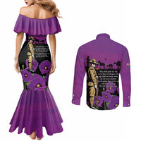 ANZAC Soldier and War Animals Couples Matching Mermaid Dress and Long Sleeve Button Shirt We Will Remember Them