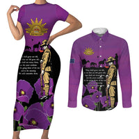ANZAC Soldier and War Animals Couples Matching Short Sleeve Bodycon Dress and Long Sleeve Button Shirt We Will Remember Them