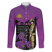 ANZAC Soldier and War Animals Family Matching Off The Shoulder Long Sleeve Dress and Hawaiian Shirt We Will Remember Them LT15 Dad's Shirt - Long Sleeve Purple - Polynesian Pride