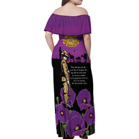 ANZAC Soldier and War Animals Family Matching Off Shoulder Maxi Dress and Hawaiian Shirt We Will Remember Them