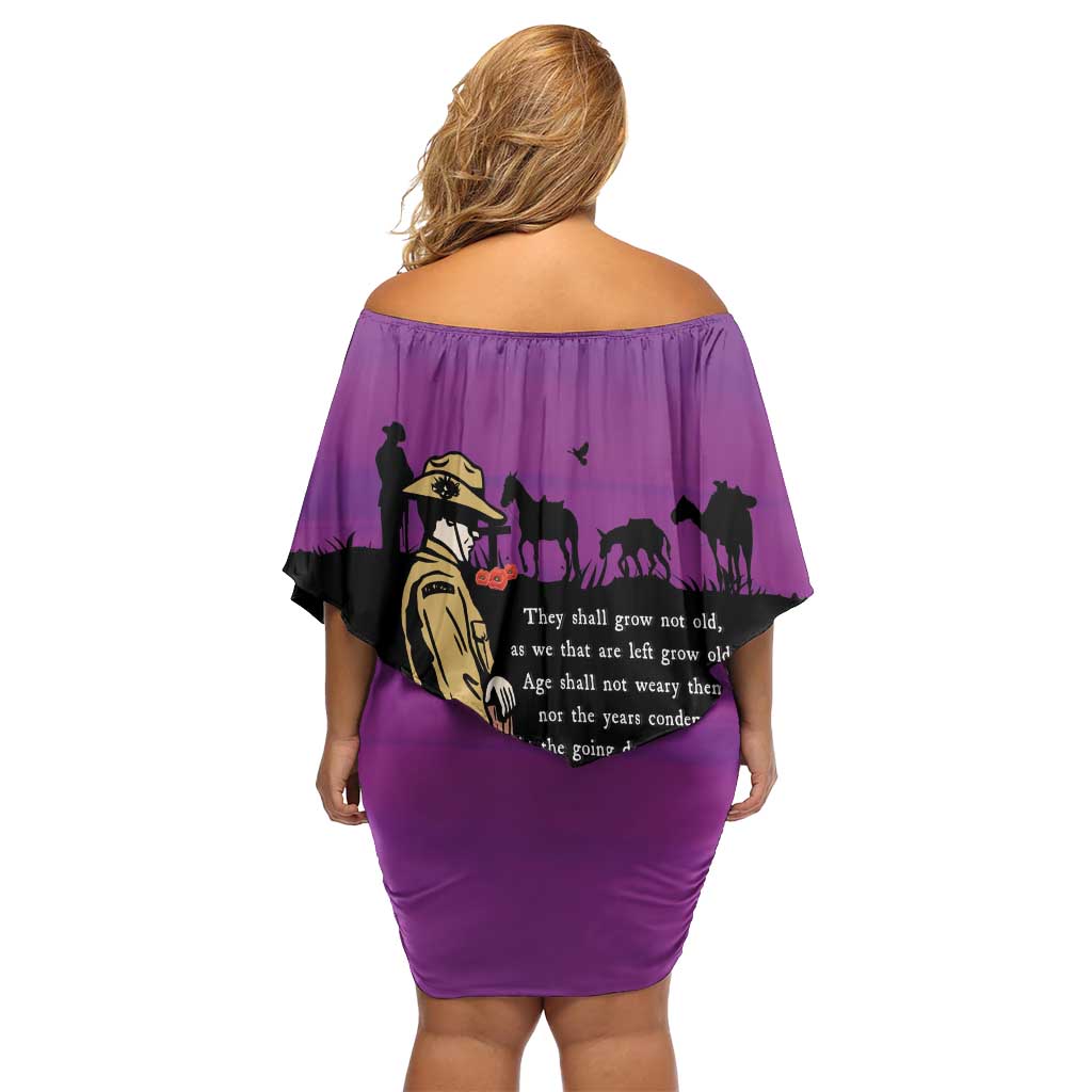 ANZAC Soldier and War Animals Family Matching Off Shoulder Short Dress and Hawaiian Shirt We Will Remember Them