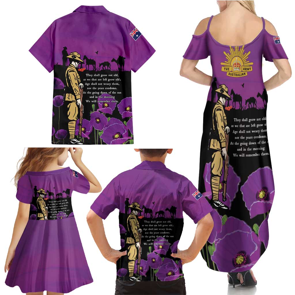 ANZAC Soldier and War Animals Family Matching Summer Maxi Dress and Hawaiian Shirt We Will Remember Them