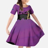 ANZAC Soldier and War Animals Family Matching Tank Maxi Dress and Hawaiian Shirt We Will Remember Them LT15 Daughter's Dress Purple - Polynesian Pride