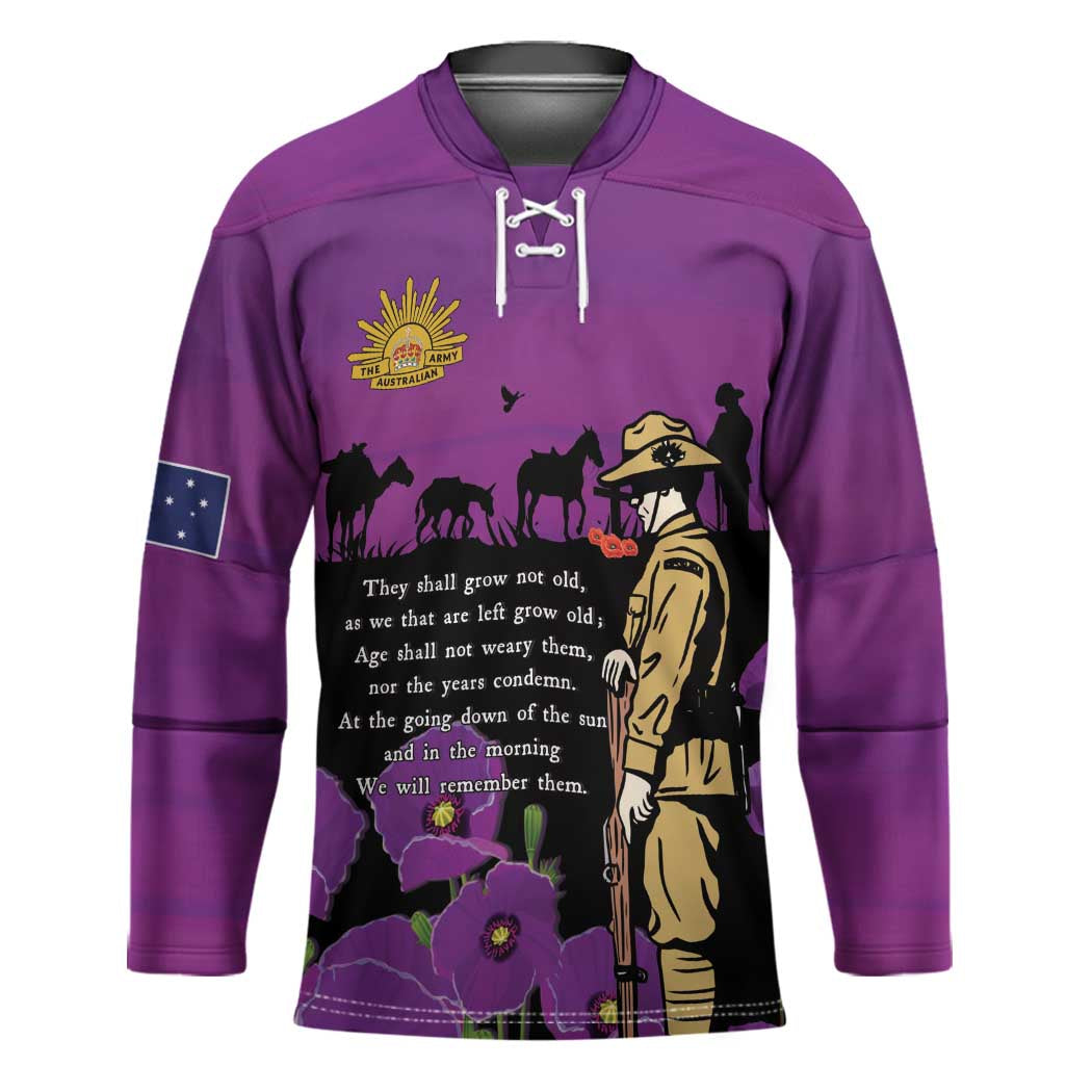 ANZAC Soldier and War Animals Hockey Jersey We Will Remember Them
