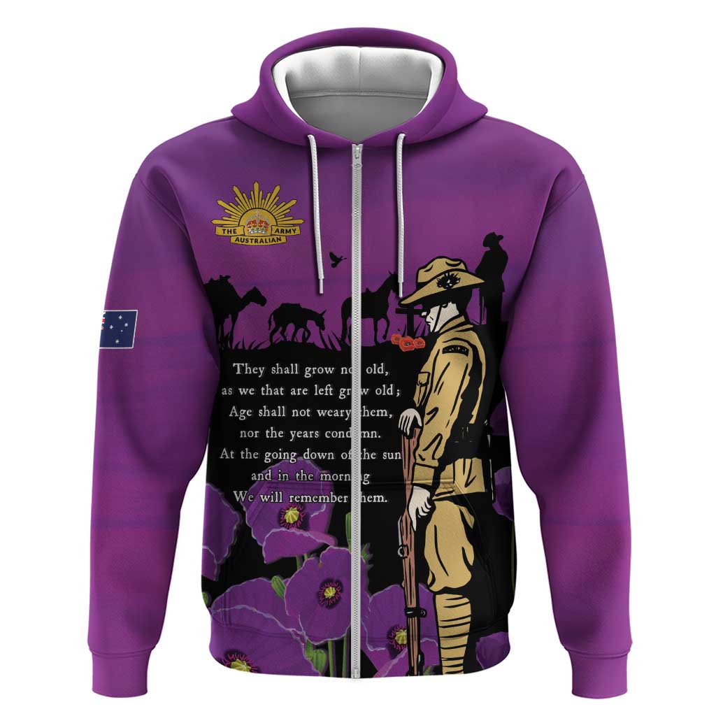 ANZAC Soldier and War Animals Hoodie We Will Remember Them