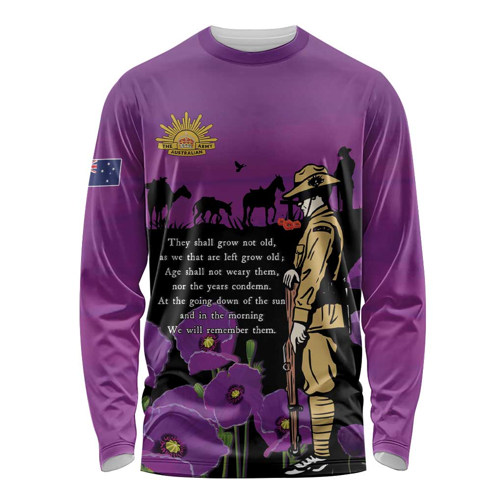 ANZAC Soldier and War Animals Long Sleeve Shirt We Will Remember Them
