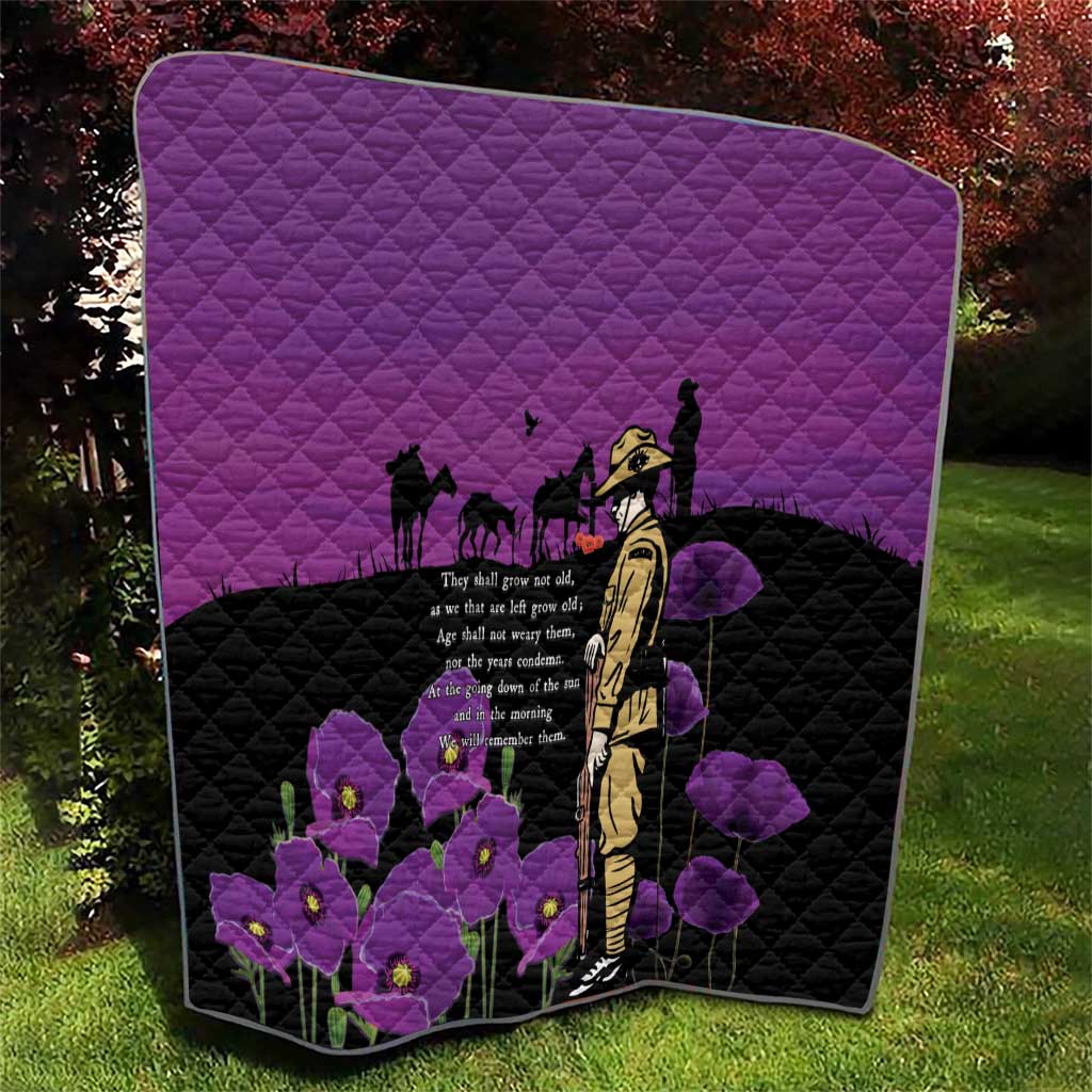 ANZAC Soldier and War Animals Quilt We Will Remember Them