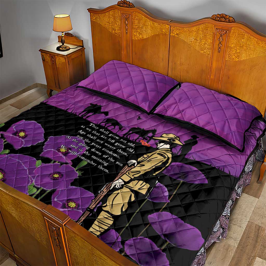 ANZAC Soldier and War Animals Quilt Bed Set We Will Remember Them