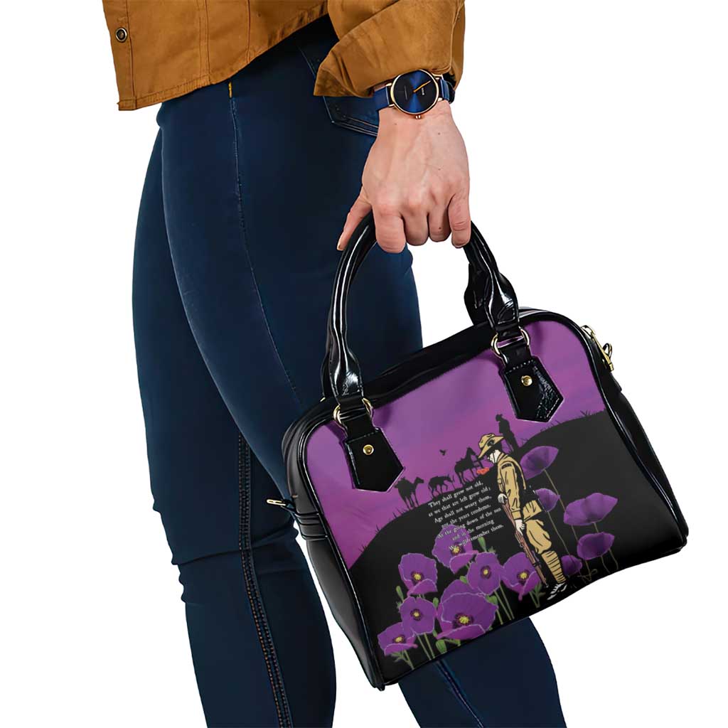 ANZAC Soldier and War Animals Shoulder Handbag We Will Remember Them