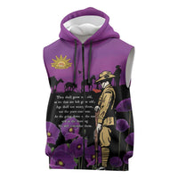 ANZAC Soldier and War Animals Sleeveless Zip Hoodie We Will Remember Them