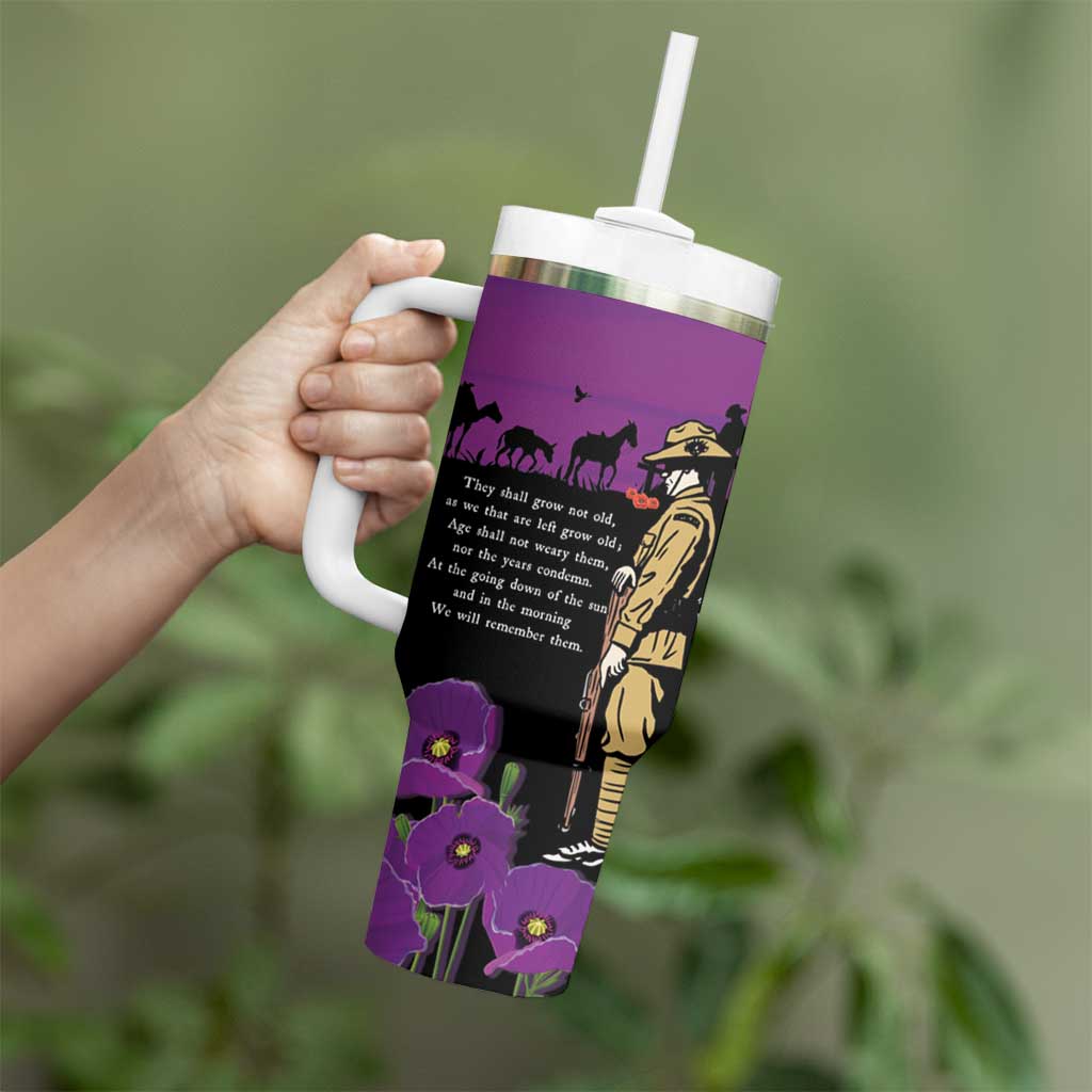 ANZAC Soldier and War Animals Tumbler With Handle We Will Remember Them
