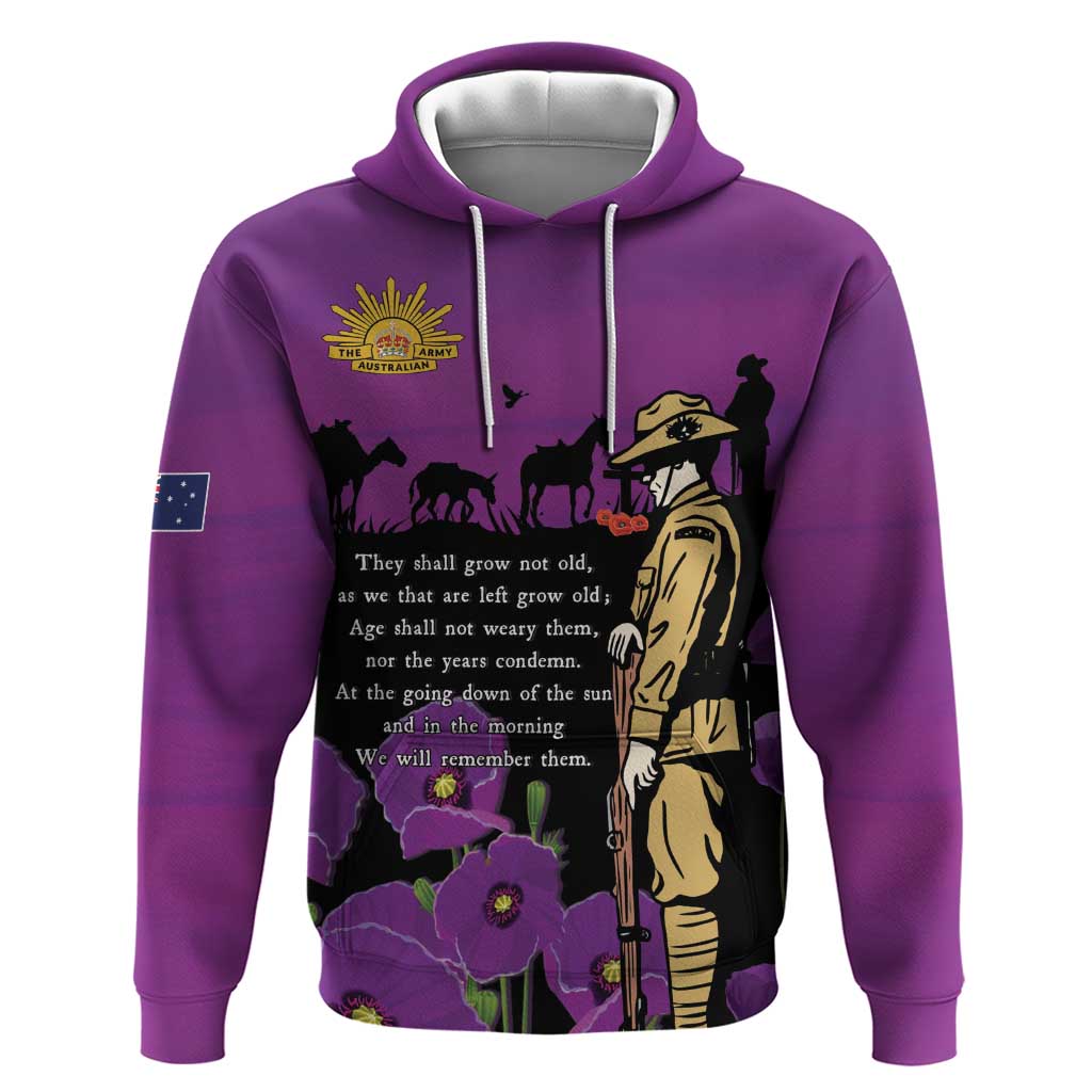 ANZAC Soldier and War Animals Zip Hoodie We Will Remember Them
