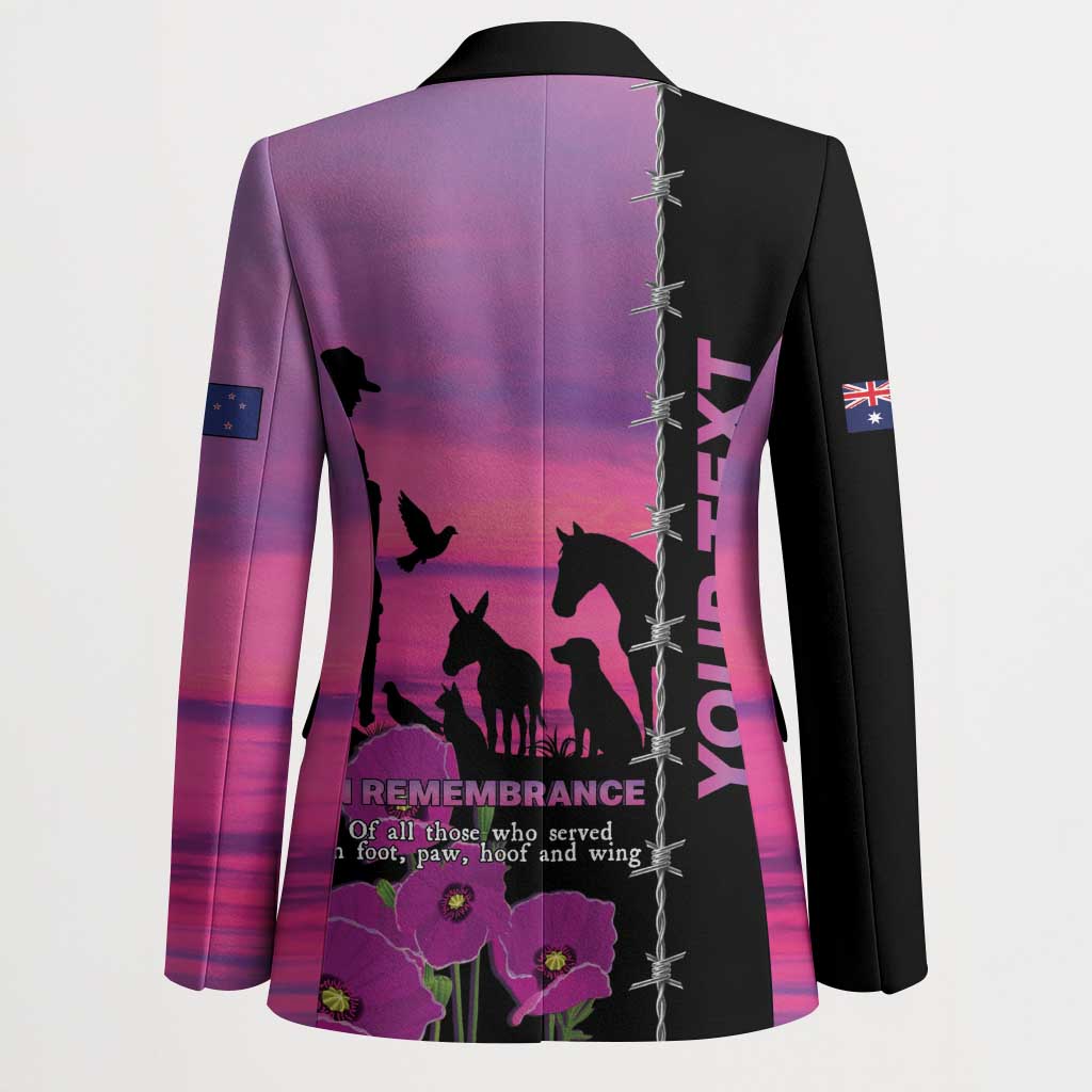 Personalised ANZAC War Animals Blazer Lest We Forget Memorial